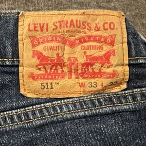 Levis 511 Jeans Mens 33X32 Blue Denim Cotton Low Rise Slim Fit Straight Leg